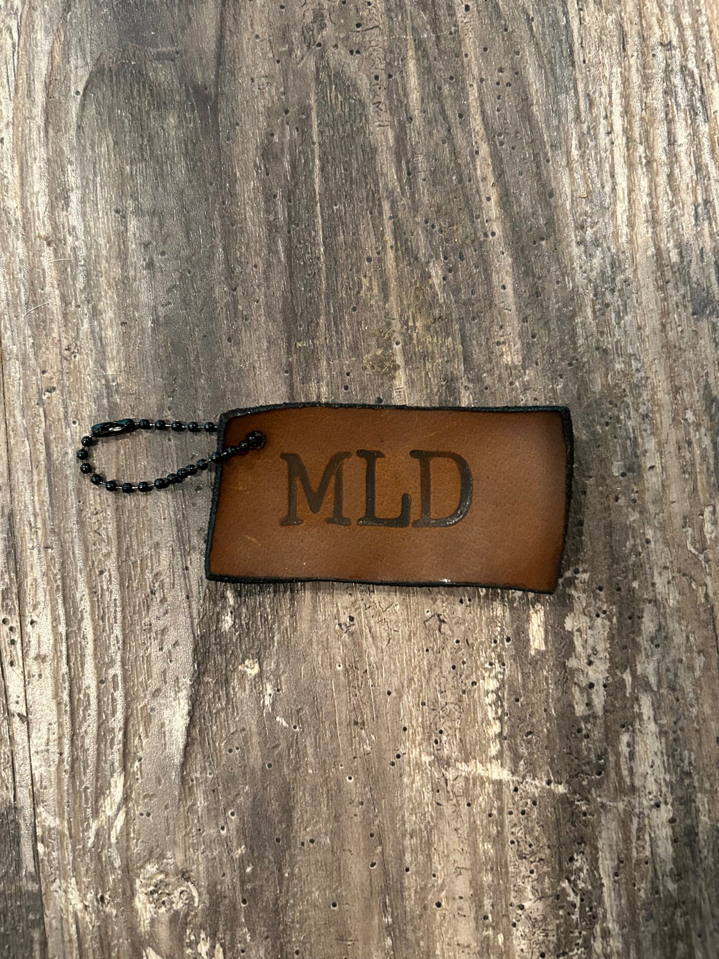 Leather patch with initials