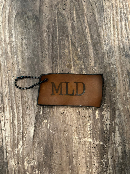 Leather patch with initials